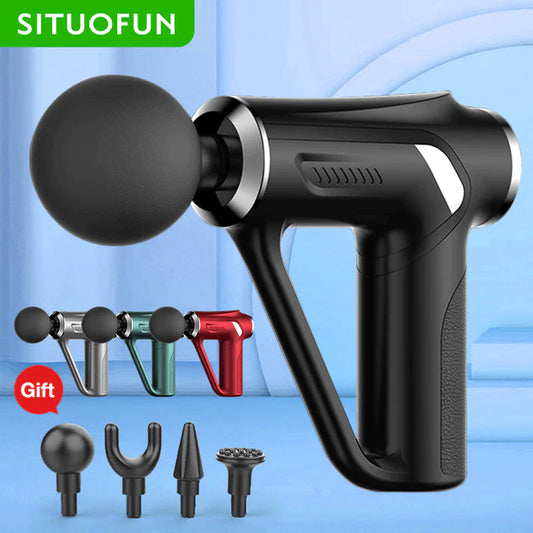 SITUOFUN Massage Gun 32 Levels Deep Tissue Neck Body Back Muscle Sport Electric Pistol Massager Exercise Relaxation Pain Relief