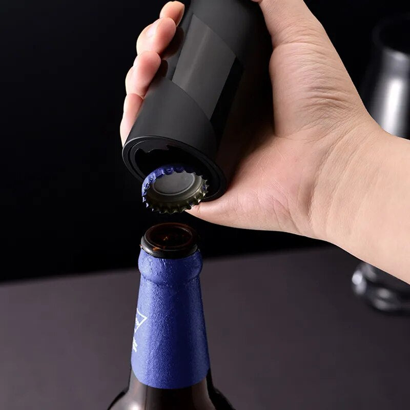 Automatic Beer Bottle Opener Magnet Beer Opener Portable Push down Opener Wine Beer Soda Cap Opener Home Kitchen Accessories