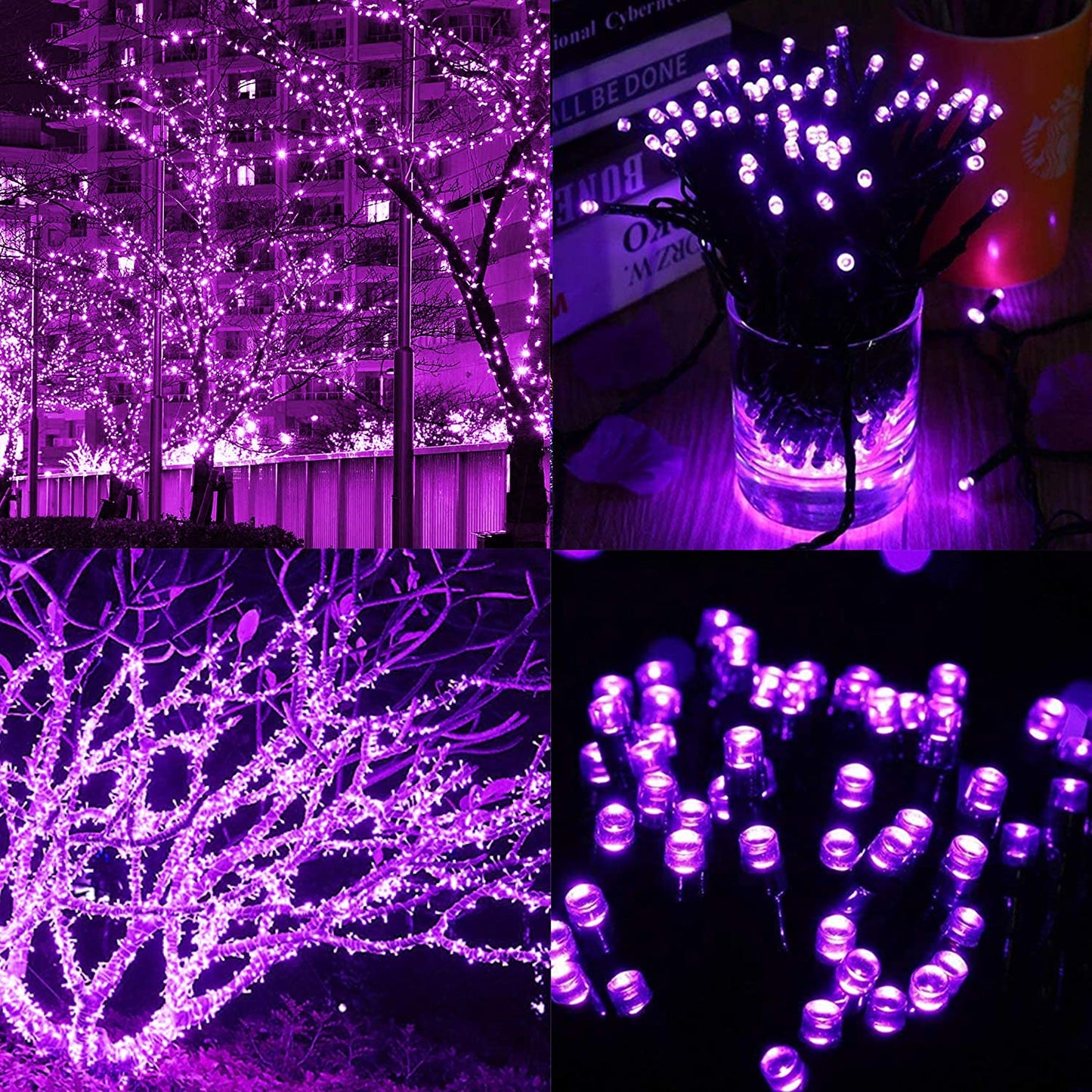 300 LED Halloween Lights, 98.5FT Halloween String Lights with 8 Lighting Modes, Waterproof & Connectable Mini Lights, Plug in for Indoor Outdoor Holiday Christmas Party Bedroom Decorations (Purple)