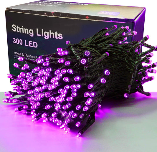300 LED Halloween Lights, 98.5FT Halloween String Lights with 8 Lighting Modes, Waterproof & Connectable Mini Lights, Plug in for Indoor Outdoor Holiday Christmas Party Bedroom Decorations (Purple)