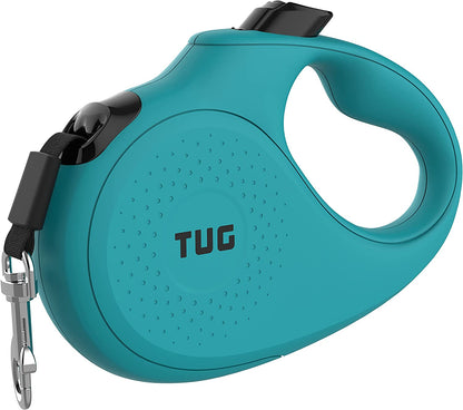 TUG Monochrome 360° Tangle-Free Retractable Dog Leash | 16 Ft Strong Nylon Tape (Small, Aqua)